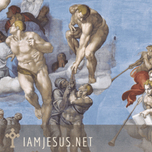 Michaelangelolastjudgementangelrosary i am jesus Pray the rosary daily. Our Lady of the Rosary, Michaelangelo's last judgement two faithful are protected by the recitation of the rosary.