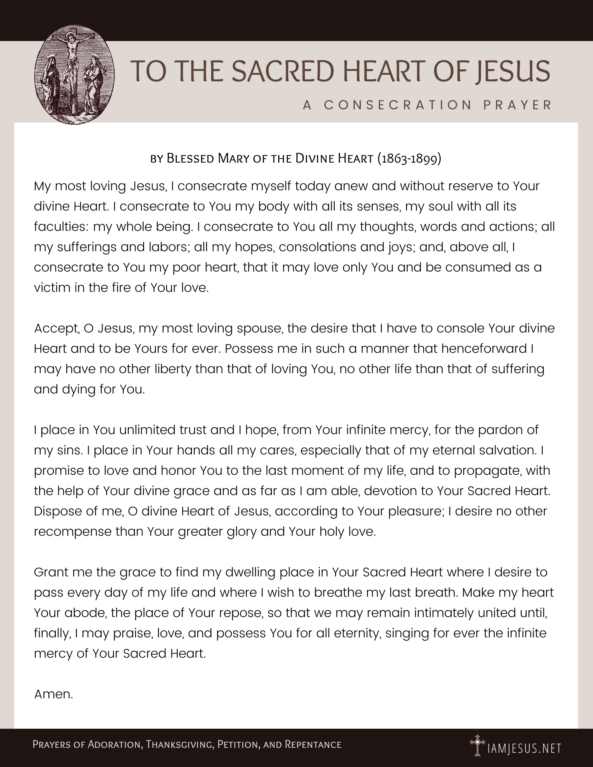 Consecration prayer to the Sacred Heart of Jesus PDF
