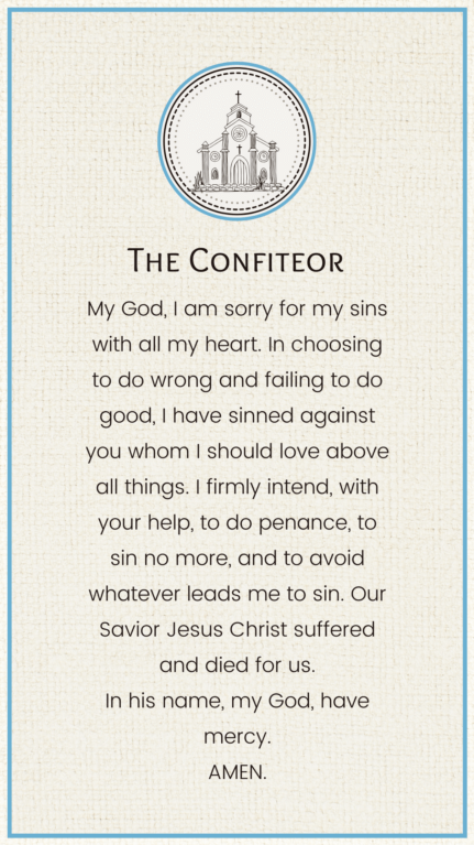 The Confiteor Prayer after Confession