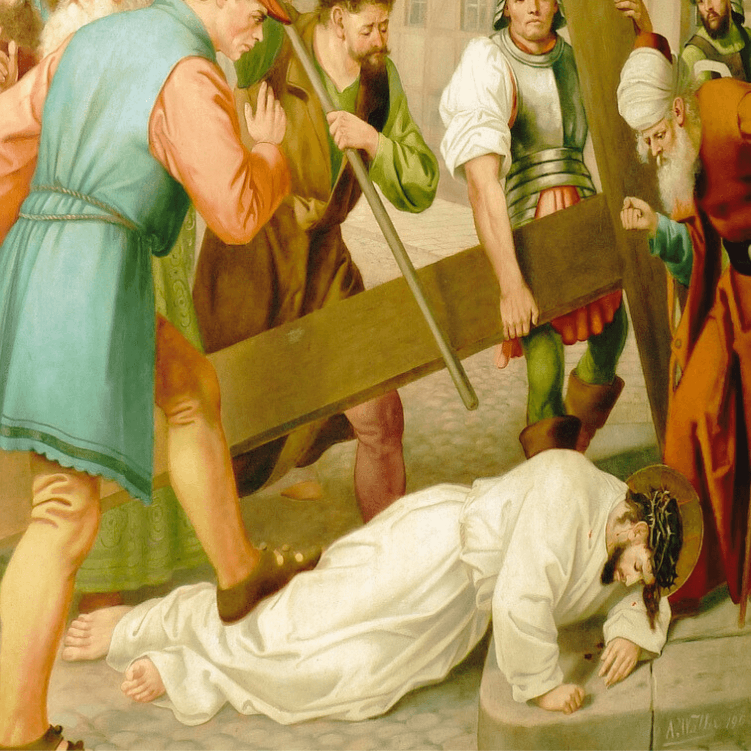 The Way of the Cross Third Station: Jesus Falls the First Time